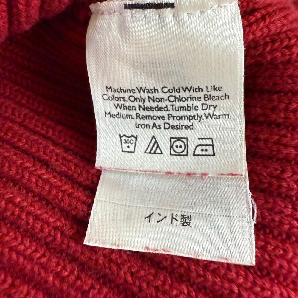 Eddie Bauer‎ Mens Red Ribbed Crewneck Long Sleeve Cotton Sweater XXL Holiday - Picture 4 of 6